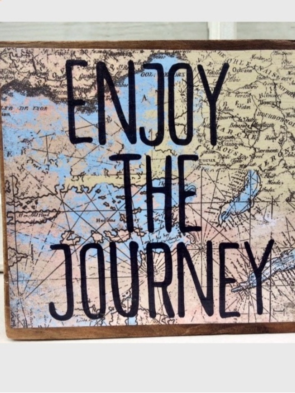 Map Art On Reclaimed Wood / Enjoy The Journey Handcrafted Handmade Home Decor